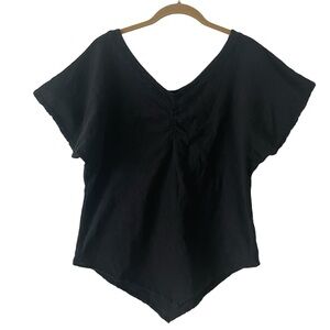 COTTONWAYS 100% Cotton The "Linda" Ruched Cottonways Classic Black Size XS 0